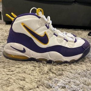 Nike uptempo 95 (Lakers) white, purple, & gold size 10